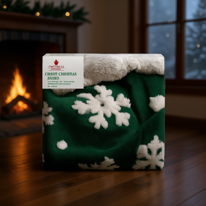 Couverture de Noël Fushimi's Toy Shop, motif flocon de neige vert et blanc, portable, pour usage intérieur, 50x60 pouces - Product Image 2