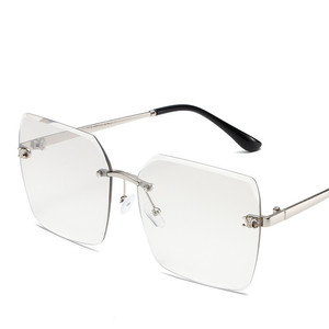 Lunettes de soleil carrées sans monture tendance de luxe pour femmes designer de marque <span class=keywords><strong>dégradé</strong></span> à bords coupés pour dames - Product Image 4