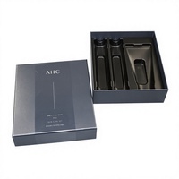Boîte cadeau rigide de luxe grise personnalisée avec logo pour ensemble de soins de la peau, vente en gros, boîte d'emballage en carton avec couvercle et base, avec plateau en blister