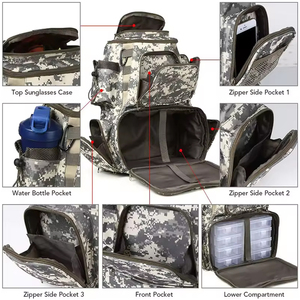 Mochila de Pesca de Gran Capacidad con 4 Cajas para Aparejos, Bolsa de Almacenamiento de Aparejos con Múltiples Compartimentos para Equipo de Pesca - Product Image 3