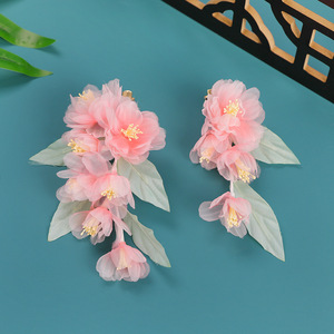 25 nouvelles pinces à cheveux artisanales au design original, motif begonie rose printanière, accessoires de maquillage et de coiffure de style chinois pour Hanfu - Product Image 1