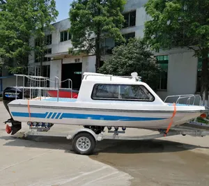 19 ft fiberglass half cabin traffic patrol boat without engine