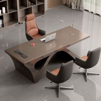 Bureau de direction créatif en peinture blanche, style luxe léger, pour un seul poste