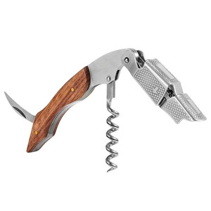 <span class=keywords><strong>Tire</strong></span>-<span class=keywords><strong>bouchon</strong></span> à double charnière avec poignée <span class=keywords><strong>en</strong></span> <span class=keywords><strong>bois</strong></span> de rose pour sommeliers, barman, serveurs de bar et restaurants, avec sac cadeau et boîte - Product Image 4