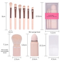 Vente en gros 8 en 1 rétractable taille de voyage ensemble de pinceaux de maquillage de marque privée ensemble de pinceaux de maquillage de haute qualité