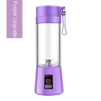 Mini-mixeur électrique portable rechargeable avec 6 lames en acier inoxydable, machine à jus USB pour usage domestique, pour jus de fruits