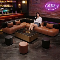 Table et chaises doubles pour café-restaurant de style western, banquette de bar commerciale sur mesure pour bar à whisky