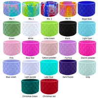 Housse de protection en silicone texturé à carreaux 3D pour gobelet de 30 oz et 40 oz, antidérapante, pour bouteille d'eau de camping, pare-chocs en silicone