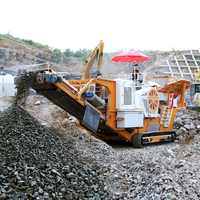 Concasseur à mâchoires mobile sur chenilles 150 TPH, moteur diesel, pour usine de matériaux de construction, concassage de pierres