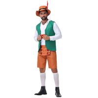Ensemble de costumes allemands pour hommes pour l'Oktoberfest, Halloween, le carnaval, le cosplay, la scène, le service de bière, ODM