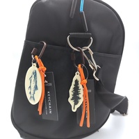 Personnalisation des couleurs de la corde et du design imprimé pour porte-clés en acrylique avec crochets ovales, breloques de sac en forme de poisson et de fleur