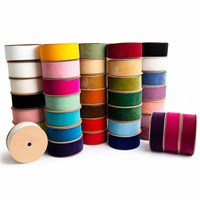 Ruban en velours non élastique simple face, 40 mm, personnalisable en couleur, en rouleau, pour accessoires, vente en gros directe usine