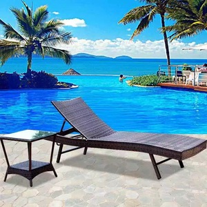Chaise longue de plage en rotin PE, portable, pour l'extérieur, le bord de la piscine, l'hôtel - Product Image 2