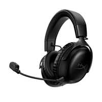 Casque de jeu sans fil HyperX Cloud III, circum-auriculaire, 2,4 GHz, faible latence (<30 ms), audio spatial DTS, commandes tactiles, écran numérique