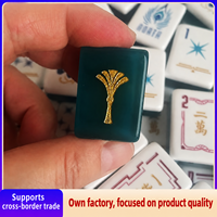 Jeu de tuiles en acrylique Mahjong américain Ginkgo Jaune Doré pour la maison et les soirées