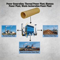 Sac filtrant à haute température pour filtre à poche, pour système de filtration industriel de centrale électrique à chaudière à charbon