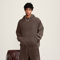 Sweat à capuche 400 GSM en molleton épais, délavé style vintage, pour homme, streetwear, OEM