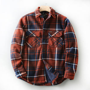 Giacca da <span class=keywords><strong>uomo</strong></span> calda imbottita in pelliccia di flanella scozzese a maniche lunghe imbottita da <span class=keywords><strong>uomo</strong></span> - Product Image 5