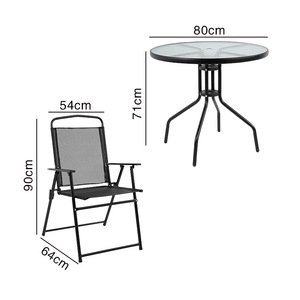 Uplion Ensemble de salle à manger d'extérieur pliant 6 pièces Mobilier de jardin en métal <span class=keywords><strong>Table</strong></span> et chaise <span class=keywords><strong>avec</strong></span> parasol - Product Image 4