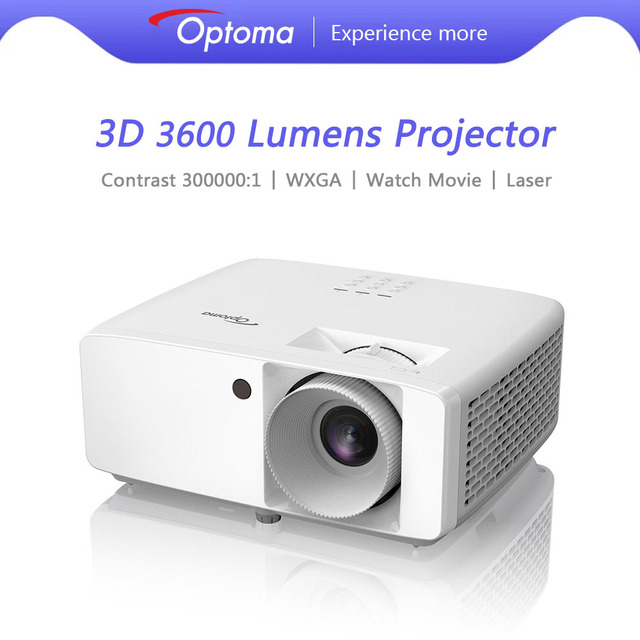 3600 ANSI Lumens Support 1080P 4K Optoma ZW340E Laser DLP 3D Video Projector Compact for Classroom Business Meeting Room Camp