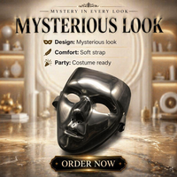 Masque de fête pour adulte Ghostface en plastique pour Halloween et remise de diplôme - Design amusant