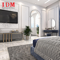 Muebles de Apartamento Ecológicos de Madera Maciza de Lujo IDM, Juego de Sofás Modernos, Sofá Modular Seccional Tapizado, Cama para Proyectos de Hoteles y Villas