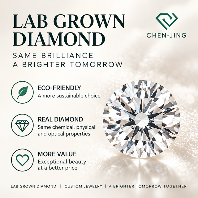China Factory ChenJing CJ-R013-5 1 Carat IGI Certified D Color White Loose Lab Grown Diamond 2ct 3ct Large CVD Brilliant Cut