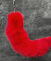 Porte-clés queue de chat en fourrure de renard 40cm, noir et blanc, peluche, dessin animé, mignon, pendentif pour sac, décoration de voiture, accessoires de mode