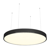 Lustre led rond noir à gradation, usine de chine, luminaire de plafond en aluminium, lumière suspendue pour panneau de réception de l'entreprise, 900mm