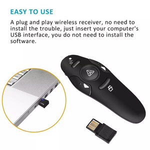 Présentateur sans fil rouge portée de 15m, présentateur de télécommande <span class=keywords><strong>PowerPoint</strong></span> 2.4 GHz, présentation pour PPT/Google Slides/Windows/Mac OS - Product Image 2