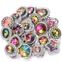 Haute Qualité Bijoux BRICOLAGE Cristal Strass Fleur 18mm 20mm Bouton Pression En Métal