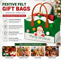 Bolsa de Fieltro Reutilizable Ecológica para Regalos de Navidad, Bolsa de Mano Resistente para Empacar Regalos Navideños, Venta Caliente