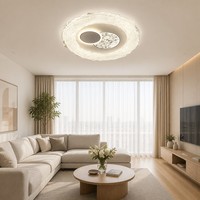 Plafonnier LED élégant à double anneau circulaire, avec anneau LED à facettes en cristal, montage encastré, 3 couleurs, pour chambre à coucher, fournisseur Zhongshan