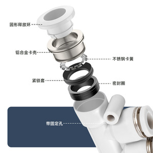 Pk Five Way Pneumatic <b>Connector</b> <b>Quick</b> Plug Plastic Multi Head Air Hose Coupling For Industrial Use - Product Image 1