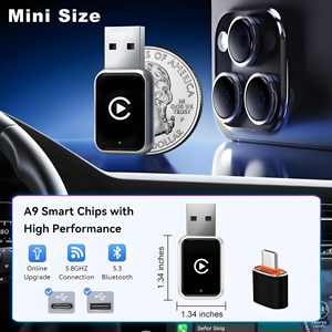 Adaptateur CarPlay sans fil, Plug & Play, connexion automatique, sans latence et contrôle stable, taille mini, USB et USB-C/Type-C pour voitures 2016 - Product Image 3