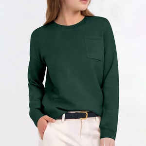 Pull-over coréen à manches longues avec poche pour femmes <span class=keywords><strong>Amazon</strong></span> Automne/Hiver Tricoté pour femmes - Product Image 3