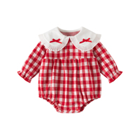 Combinaison pour bébé nouveau-né à col rond, mignonne, pour le printemps et l'automne, vêtements pour bébé, vente en gros personnalisée de combinaisons pour bébé