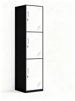 Armoire de rangement en acier au design moderne avec serrure à combinaison, 3 portes, écologique, durable, pour usage domestique et hôtelier