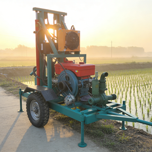 Petite foreuse hydraulique portable pour puits d'eau, montée sur remorque, à moteur diesel, profondeur 100-150m - Product Image 1