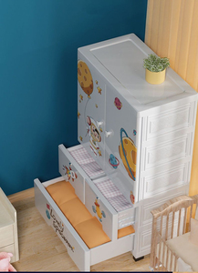 Vente en gros de tiroirs de <span class=keywords><strong>rangement</strong></span> en plastique écologiques à double porte durables Conception moulée par injection pour la salle de bain des bébés des enfants - Product Image 5