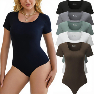 Combinaison de yoga d'été pour femme, style européen et américain, en polyester/nylon côtelé, col carré, extensible, mi-mollet, vente en gros transfrontalière - Product Image 2