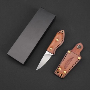 Navaja de Bolsillo Plegable de Acero Inoxidable con Mango de Cuero de Alta Calidad, Navaja de Camping Personalizable OEM, Portátil para Supervivencia al Aire Libre - Product Image 4