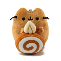 Porte-clés en peluche chat mignon, style dessin animé, thème dessert et gâteau, pour sac à dos, cadeau d'anniversaire unisexe, vente en gros transfrontalière