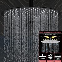 Système de douche Honajo, robinet déviateur 4 voies, douchette à main 2 fonctions, jets latéraux, kit de douche mural noir, garantie 5 ans