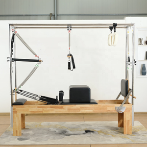 Reformer de Pilates <span class=keywords><strong>Alegro</strong></span>, Juego de 5 Piezas, Aleación de Aluminio y Roble, Corrector de Columna Cadillac, Escalera, Barra, Silla - Product Image 3