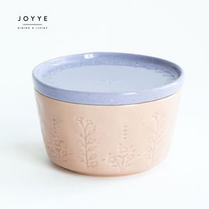 JOYYE 7 pollici 8 pollici ciotole per zuppa cinesi in ceramica bianca grande insalatiera in gres con coperchio - Product Image 3