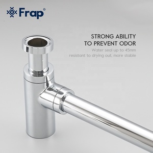 Trappola per bottiglie in ottone <span class=keywords><strong>a</strong></span> <span class=keywords><strong>sifone</strong></span> rotondo <span class=keywords><strong>cromato</strong></span> P-TRAP bagno lavabo per rifiuti con scarico <span class=keywords><strong>a</strong></span> scomparsa F82 - Product Image 6