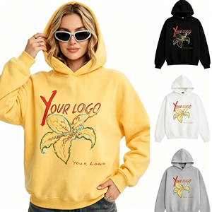 Vente en gros : Nouveauté – Sweat à capuche personnalisable avec logo imprimé pour femme, coupe ample, style rétro américain, décontracté, pour l'hiver et l'automne - Product Image 2