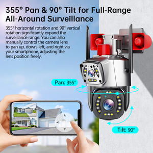 Câmera de Segurança com Lente Dupla de 10MP 360 °   Câmera IP PTZ <span class=keywords><strong>CCTV</strong></span> com Detecção Humana por IA, Rastreamento Automático, Visão Noturna Colorida, Áudio Bidirecional, IP66 - Product Image 5