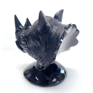 Scultura <span class=keywords><strong>di</strong></span> Rinoceronte in Pietra Nera Naturale Intagliata a Mano, Decorazione per <span class=keywords><strong>Giardino</strong></span> e Casa in Stile Animale, Artigianato Scolpito - Product Image 3